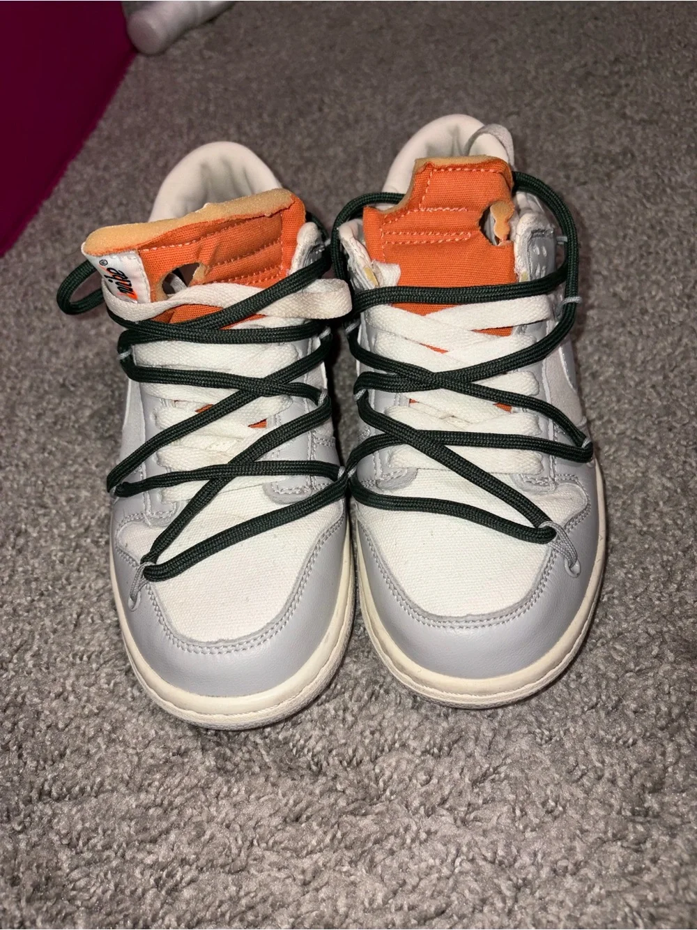 Nike Off-White Dunk Low Lot 22 of 50 Sail Grey DM1602-123 Size 5.5W / 4Y Auth